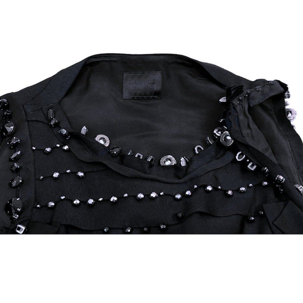 Vintage LANVIN 2008 Runway Black Embellished Black Tie Party Dress - Picture 8 of 11